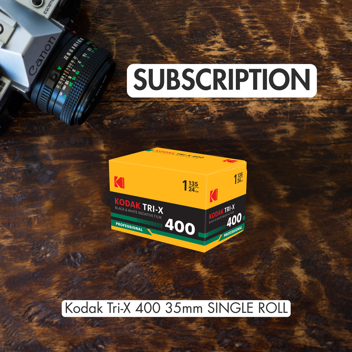 *SUBSCRIPTION*  Tri-X 400 Black and White Negative Film 35mm 36exp roll with $10 Lab Credit