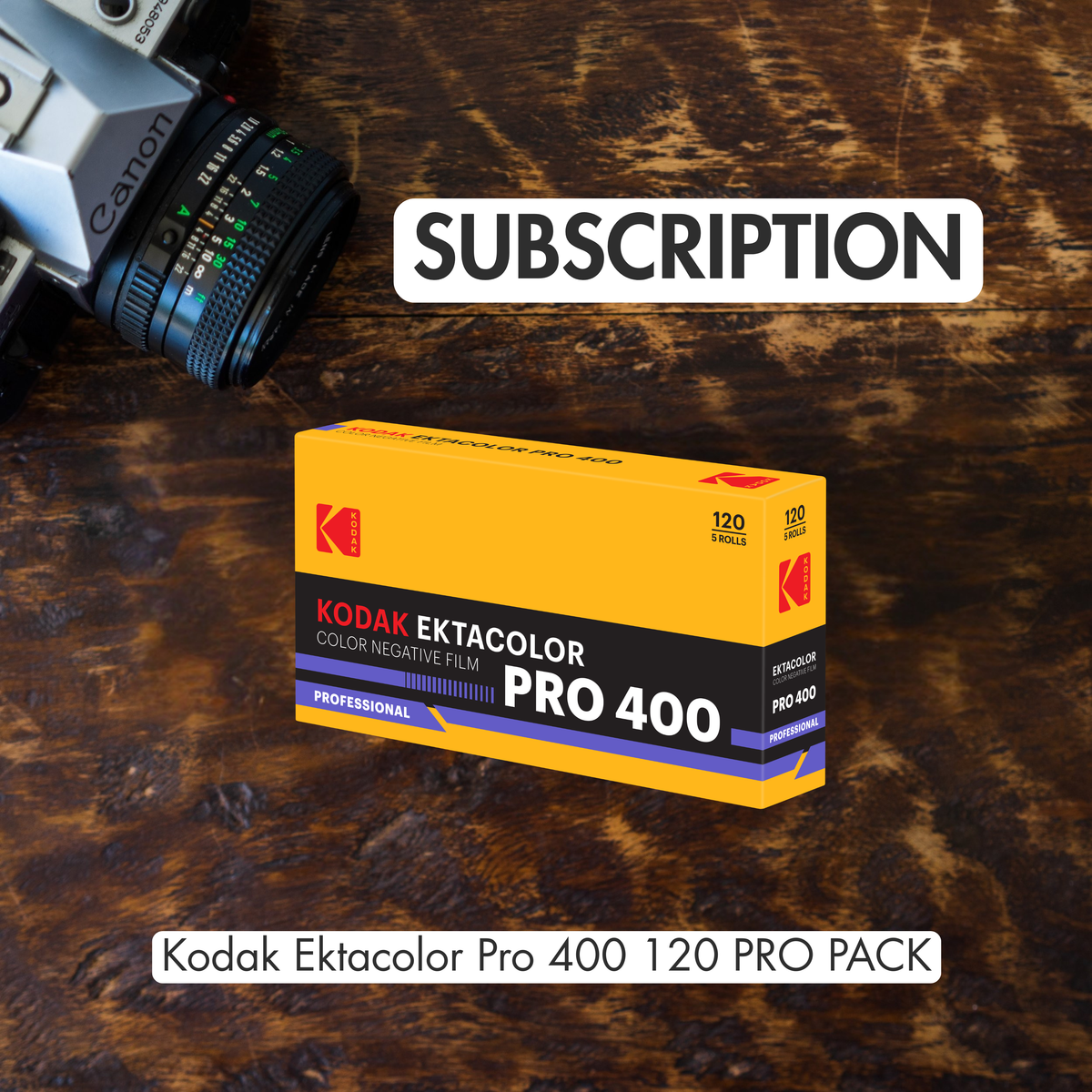 *SUBSCRIPTION*  Kodak Ektacolor Pro 400 Color Negative Film 120 5 pack with $50 Lab Credit Included