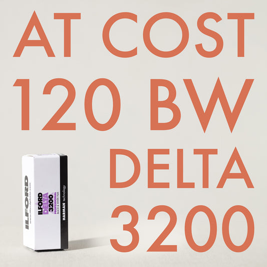 Delta 3200 Black and White Negative Film 120 roll with $10 Lab Credit Included