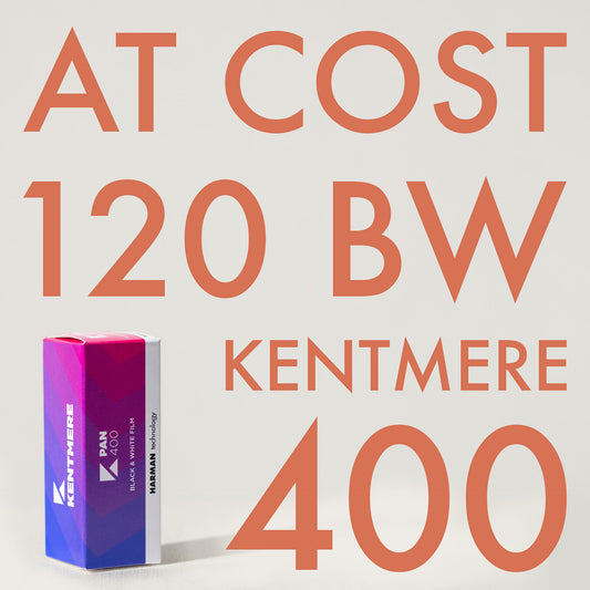 Kentmere 400 Black and White Negative Film 120 roll with $10 Lab Credit Included