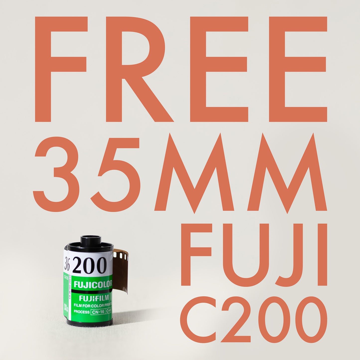 Expired Fuji C200 Color Negative Film 35mm 36exp roll with $10 Lab Credit Included